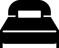 Big Bed With One Pillow Outline Icon Svg Set, Free Vectors File